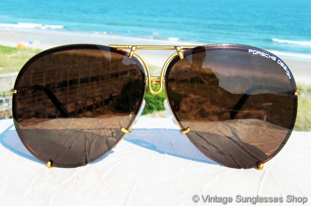 thumbnail image 2 of Porsche Design P'8478 Iconic Aviator Sunglasses – Light Gold/Brown – With Extra Mirrored Lenses 2 of 5